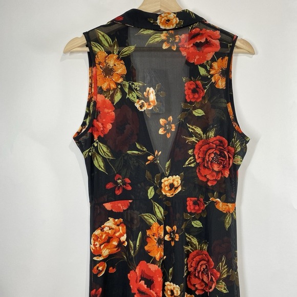 Ember Womens Floral Fairy Grunge Sheer Tie Front Cardigan Dress Sz M Whimsigoth - Picture 5 of 14